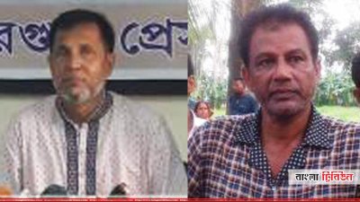 রিফাতে বাবা আবদুল হালিম দুলাল শরীফ (বামে) ও মিন্নির বাবা মোজাম্মেল হোসেন কিশোর (ডানে)