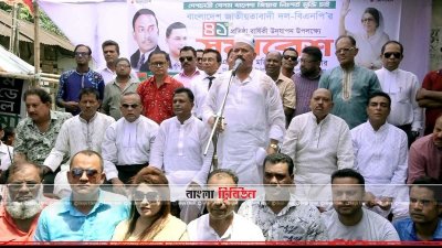 বক্তব্য রাখছেন মজিবর রহমান সরোয়ার (ছবি&ndash; প্রতিনিধি)