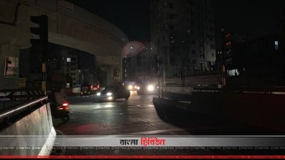 মগবাজার-মৌচাক ফ্লাইওভারে রাতের ছবি 