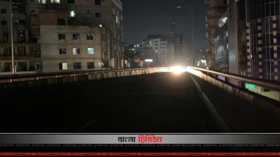 মগবাজার-মৌচাক ফ্লাইওভারে রাতের ছবি 