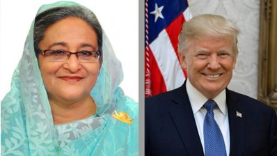 প্রধানমন্ত্রী শেখ হাসিনা ও যুক্তরাষ্ট্রের প্রেসিডেন্ট ডোনাল্ড ট্রাম্প