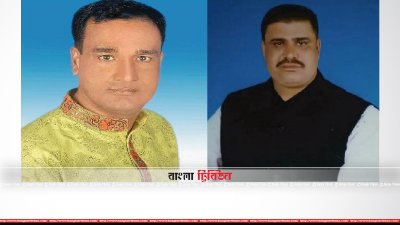 কাপাসিয়ায় গ্রেফতার বেলায়েত হোসেন (হলুদ পাঞ্জাবী) ও শফিকুল ইসলাম