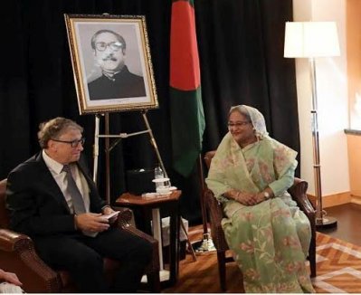 বিল গেটস ও প্রধানমন্ত্রী শেখ হাসিনা (ছবি: বাসস)