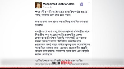 পদ্মার চরাঞ্চল থেকে লোকজন সরিয়ে নিতে বলা হয়েছে: পররাষ্ট্র প্রতিমন্ত্রী