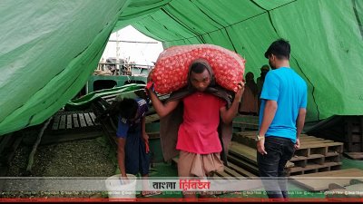 মিয়ানমার থেকে আসা ১১০০ মেট্রিক টন পেঁয়াজ টেকনাফে