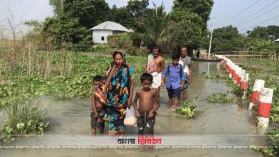 পদ্মার পানি বিপদসীমার ওপরে, ফরিদপুরে নিম্নাঞ্চল প্লাবিত