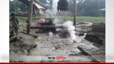 পাইলিংয়ের সময় গ্যাস লাইন ক্ষতিগ্রস্ত হয়