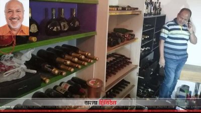 বাড়িতে মদের গোডাউন, ইনসেটে আজিজ মোহাম্মদ ভাই