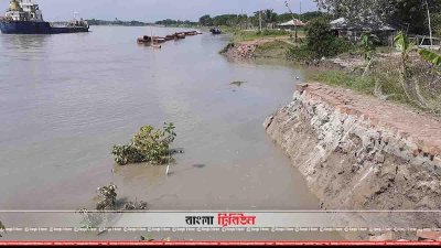 মোংলা-ঘষিয়াখালী নৌ-চ্যানেলে ভাঙন
