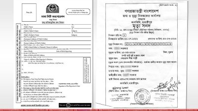 জন্ম ও মৃত্যু নিবন্ধন সনদ