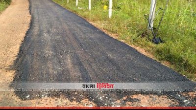 অলিপুরা থেকে শান্তিরবাজার পর্যন্ত সড়ক সংস্কার হচ্ছে (ছবি&ndash; প্রতিনিধি)
