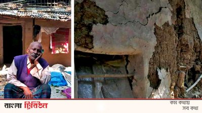  অসুস্থ মুক্তিযোদ্ধা আবদুল হামিদ ও তার জড়াজীর্ণ বাড়ি