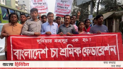 দৈনিক মজুরি ৪০০ টাকার দাবি চা শ্রমিকদের