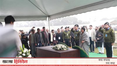 স্যার ফজলে হাসান আবেদের মরদেহে স্পিকারের শ্রদ্ধা নিবেদন