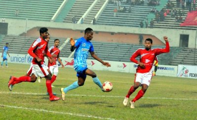 বসুন্ধরা কিংস-চট্টগ্রাম আবাহনী ম্যাচের একটি মুহূর্ত