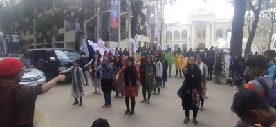 ধর্ষণের বিরুদ্ধে ব্যতিক্রমী প্রতিবাদ জগন্নাথ বিশ্ববিদ্যালয়ে