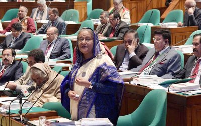 বুধবার (১৫ জানুয়ারি) জাতীয় সংসদে প্রশ্ন-উত্তর পর্বে কথা বলছেন প্রধানমন্ত্রী শেখ হাসিনা (ছবি: ফোকাস বাংলা))