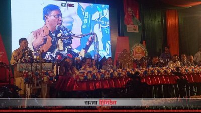 এম এ আজিজ স্টেডিয়াম সংলগ্ন জিমনেশিয়াম মাঠে একুশে বইমেলার উদ্বোধনী অনুষ্ঠান