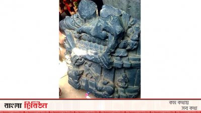 পুকুরে মিললো প্রাচীন বিষ্ণু মূর্তির অংশ