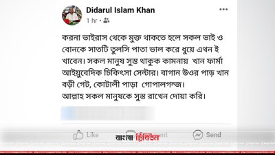 তুলসি পাতা নিয়ে ফেসবুকে দেওয়া স্ট্যাটাস