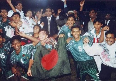 সাফ গেমস ফুটবল জয়ের উল্লাস বাংলাদেশের 