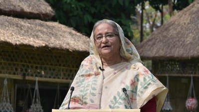 জাতির উদ্দেশে ভাষণ দিচ্ছেন প্রধানমন্ত্রী শেখ হাসিনা (ছবি ফোকাস বাংলা)