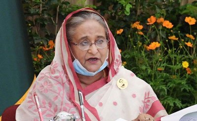 ভিডিও কনফারেন্সের মাধ্যমে মতবিনিময় করেন প্রধানমন্ত্রী শেখ হাসিনা, ছবি: ফোকাস বাংলা