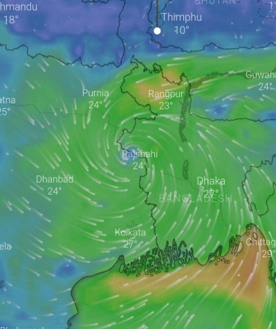 ঘূর্ণিঝড় আম্পান রাজশাহী অঞ্চল দিয়ে আরও উত্তর দিকে যাচ্ছে