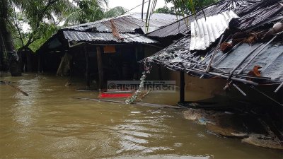 বৃষ্টিতে তলিয়েছে রোহিঙ্গা শিবির