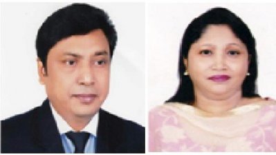 ডা. উত্তম কুমার বড়ুয়া ও তার স্ত্রী নিবেদিতা বড়ুয়া 