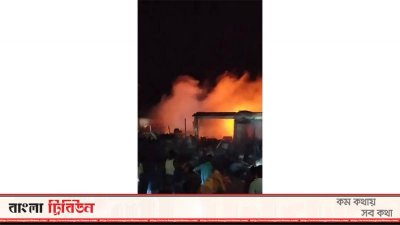 আগুনে বাজারের ১৬টির মতো দোকান পুড়ে যায়