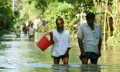 বগুড়ার ধুনটে বন্যা (ছবি: ফোকাস বাংলা)