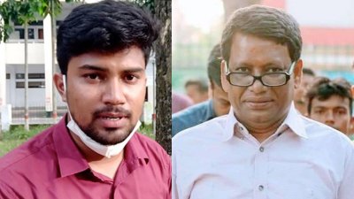 মারধরের শিকার ইঞ্জিনিয়ার (বামে), মারধরকারী উপজেলা চেয়ারম্যান