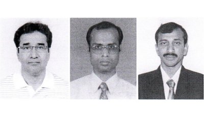 জাতীয় বিশ্ববিদ্যালয় থেকে বরখাস্ত তিন শিক্ষক ও কর্মকর্তা। (বাম থেকে) মনোবিজ্ঞান বিভাগের অধ্যাপক ড. মো. শামসুদ্দীন ইলিয়াস, ভূগোল বিভাগের অধ্যাপক এ কে এম ওয়াহিদুজ্জামান ও নির্বাহী প্রকৌশলী মো. মতিউর রহমান। (বিশ্ববিদ্যালয় কর্তৃপক্ষের সংগ্রহে থাকা পুরনো ছবি)
