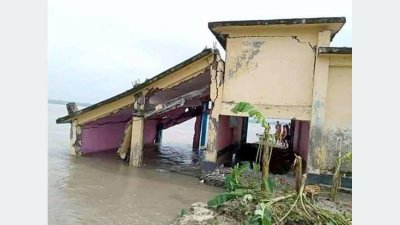 বন্যা কবলিত একটি এলাকা 