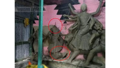 রাতের আঁধারে প্রতিমা ভাঙচুর