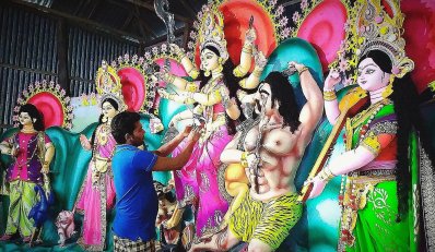 হরিরামপুরের একটি পূজা মণ্ডপের ছবি
