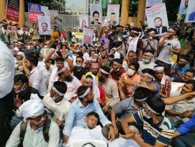 প্যানেলে প্রাথমিক শিক্ষক নিয়োগের দাবিতে তৃতীয় দিনের কর্মসূচি চলছে