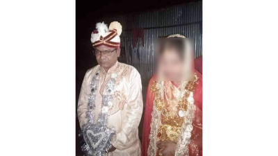 চেয়ারম্যানের সঙ্গে নবম শ্রেণিতে পড়ুয়া নববধূ 