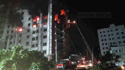 ১০ তলা ভবনে আগুন
