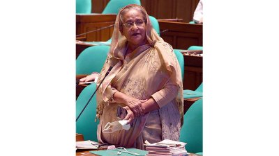 সংসদে বক্তব্য রাখছেন প্রধানমন্ত্রী শেখ হাসিনা, ছবি: ফোকাস বাংলা