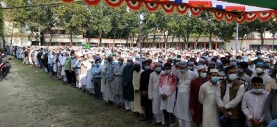 ভাষা সৈনিক জাহিদ হোসেন মুসা মিয়ার জানাজায় মানুষের ঢল