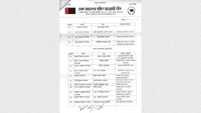 ঢাকা দক্ষিণ আ. লীগের পূর্ণাঙ্গ কমিটি ঘোষণা