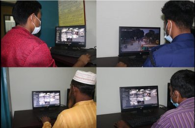 সিসি ক্যামেরা মনিটরিং করা হচ্ছে 