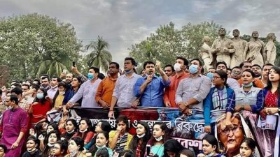 ‘বঙ্গবন্ধুর ভাস্কর্য নিয়ে ধৃষ্টতা দেখালে দাঁতভাঙা জবাব দেবে ছাত্রলীগ’