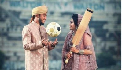 ফুটবলার সুফিল ও ক্রিকেটার অর্থি                       -সৌজন্য ছবি