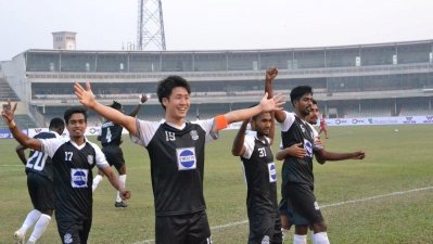 বড় জয়ে উল্লসিত মোহামেডান। রবিবার, বঙ্গবন্ধু স্টেডিয়ামে                            -বাফুফে