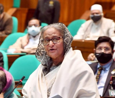 সংসদে প্রধানমন্ত্রী শেখ হাসিনা (ছবি: ফোকাস বাংলা)