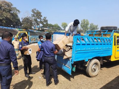 রাঙামাটিতে কেন্দ্রে যাচ্ছে নির্বাচনি সরঞ্জাম