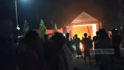 সালথায় সংঘর্ষে নিহত যুবকের দাফন সম্পন্ন